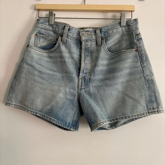 Agolde Light Blue Jean Shorts - Picture 3 of 4